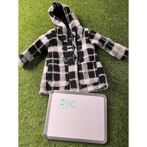 Madden Girl Toddler Coat Girls Black and White Plaid Hooded Coat Checks toggle